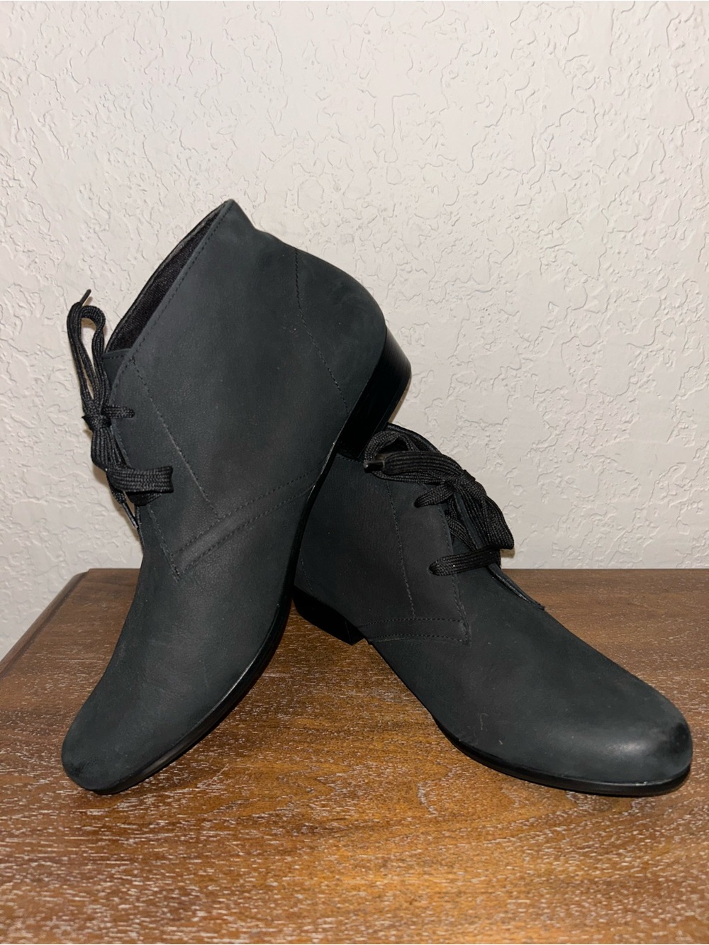 Munro Slip On Lace Up Leather Ankle Bootie Boot Shoes
